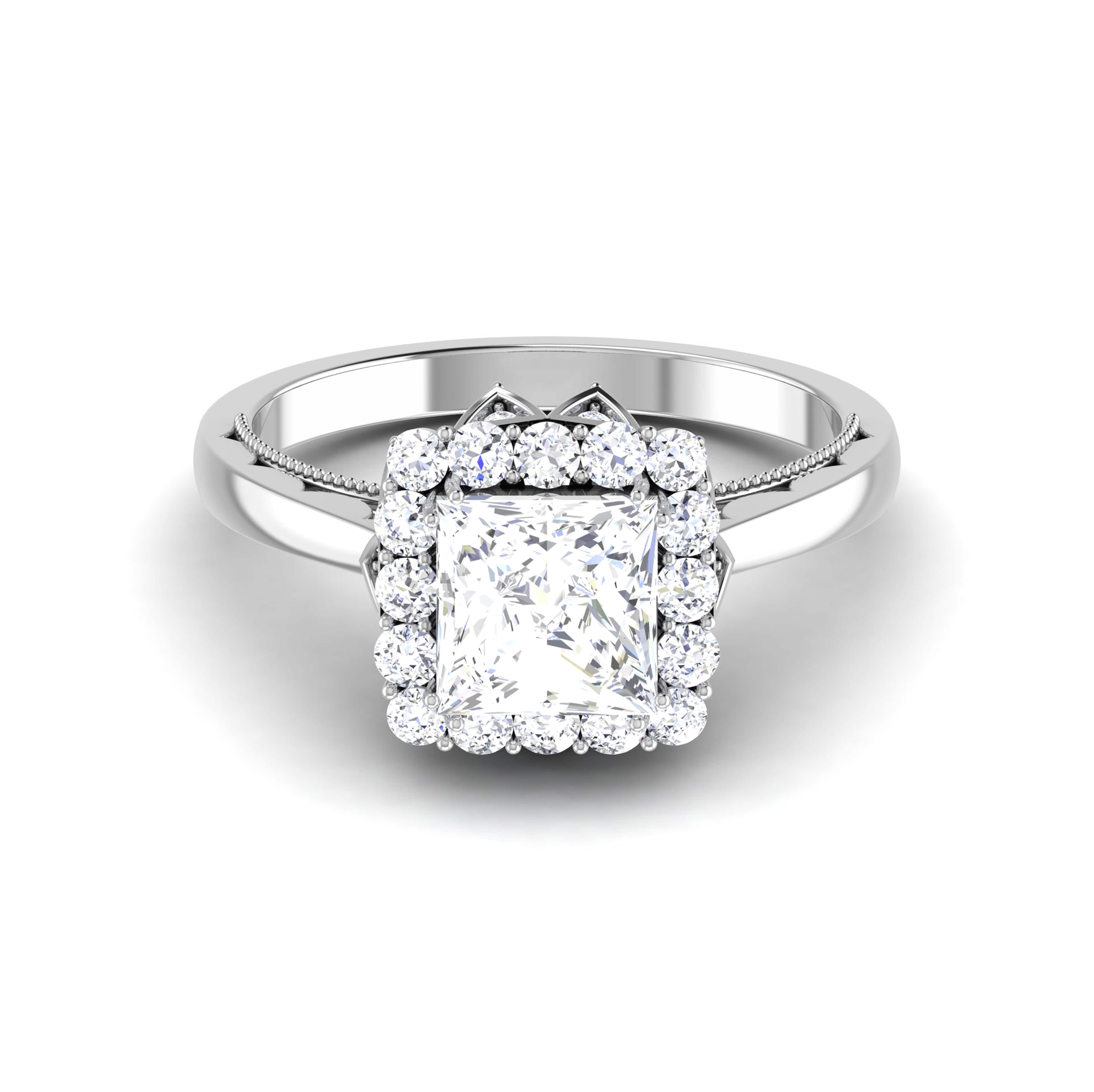 Esta Flower Ring Rose Cut Diamond Ruby Gemstone - RK Jewellers
