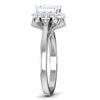 Side View of 30 Pointer Platinum Halo Princes Cut Diamond Solitaire Engagement Ring JL PT 6604