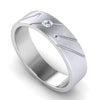 Perspective View of Designer Platinum with Diamond Love Bands with Slanting Lines JL PT 646