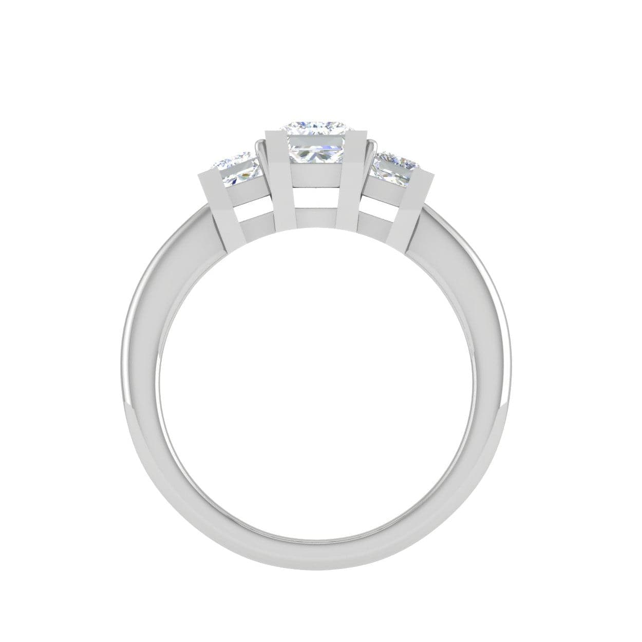 Jewelove™ Rings I VS / Women's Band only Three Stone Princess Cut Solitaire Diamond Platinum Ring JL PT R3 PR 109