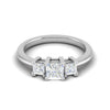 Jewelove™ Rings I VS / Women's Band only Three Stone Princess Cut Solitaire Diamond Platinum Ring JL PT R3 PR 109