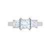 Jewelove™ Rings I VS / Women's Band only Three Stone Princess Cut Solitaire Diamond Platinum Ring JL PT R3 PR 126