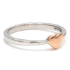 Side View of Tiny Heart Shape Platinum Rose Gold Fusion Ring for Women JL PT 628