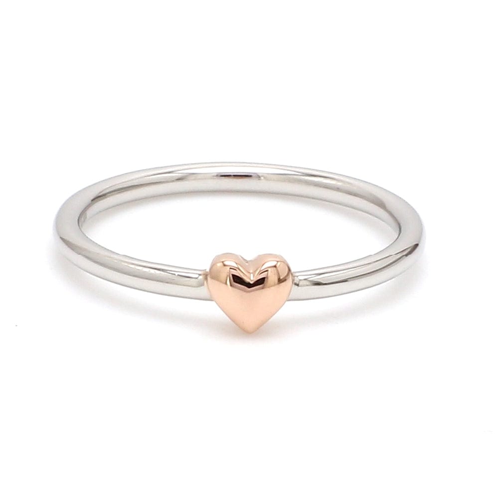 Tiny Heart Shape Platinum Rose Gold Fusion Ring for Women JL PT 628