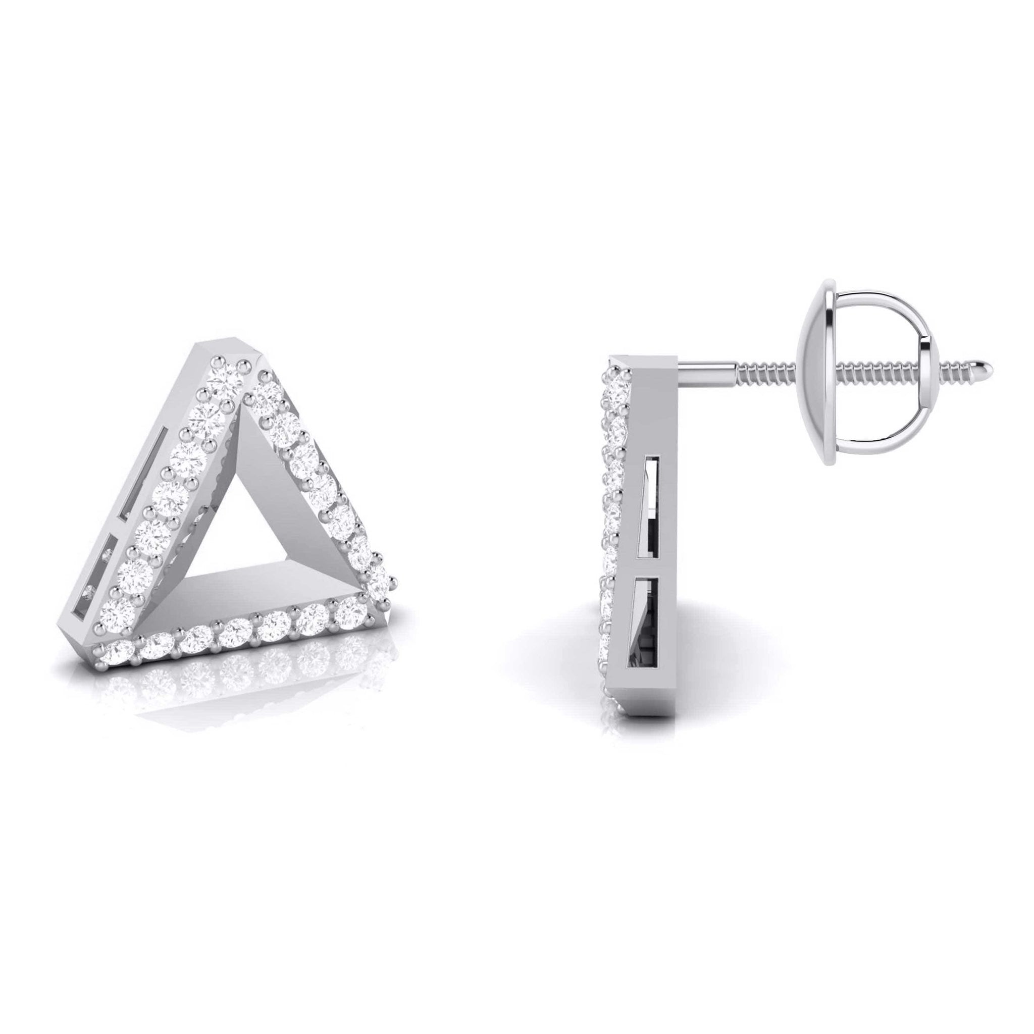 Jewelove™ Earrings Triangle Designer Platinum Diamond Earrings JL PT E ST 10