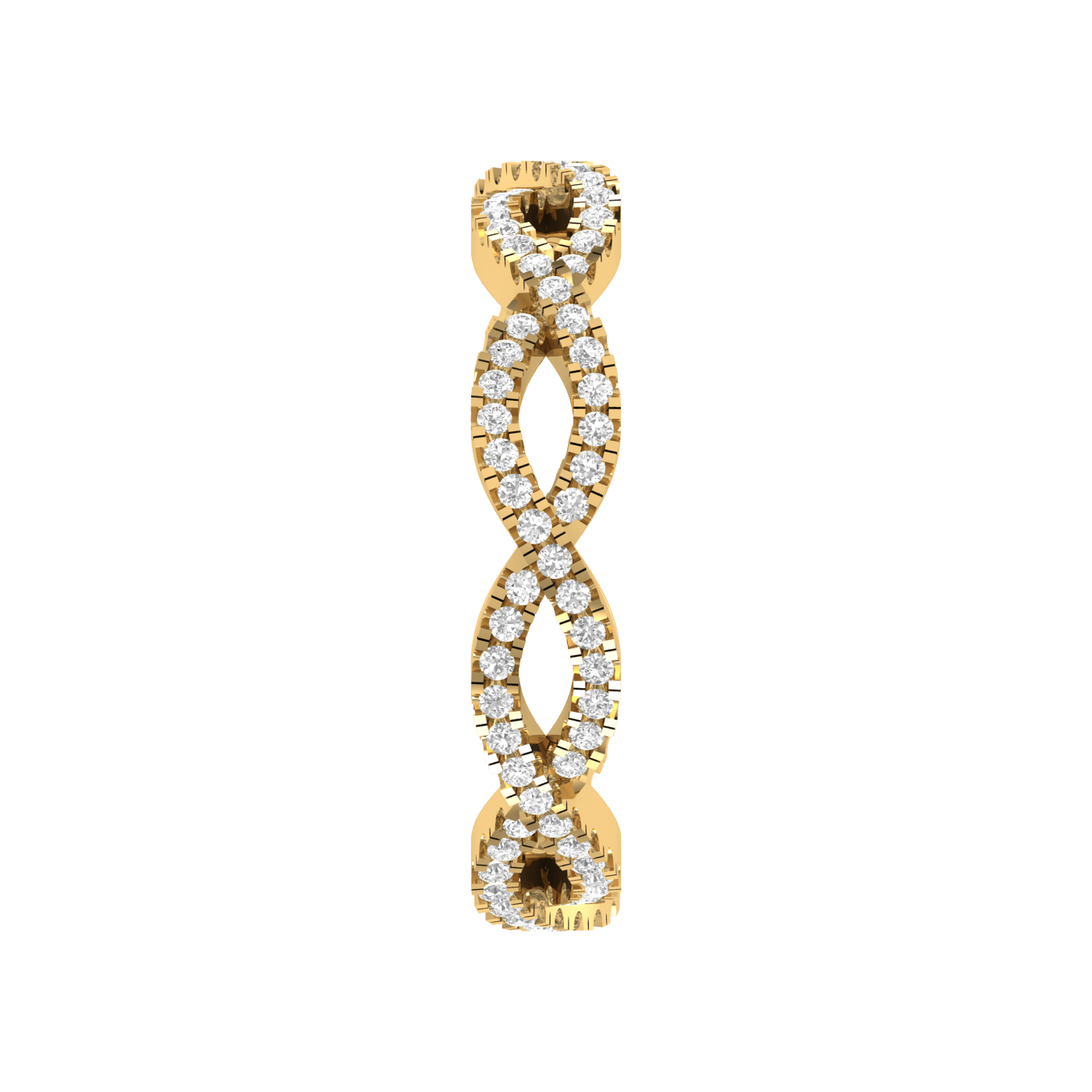 Jewelove™ Rings Twisted Yellow Gold Diamond Wedding Ring JL AU RD RN 9280Y