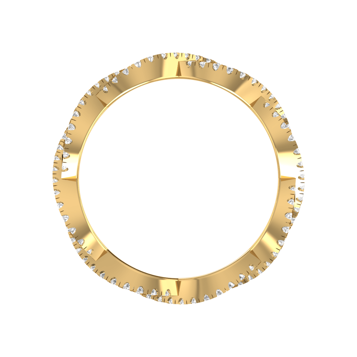 Jewelove™ Rings Twisted Yellow Gold Diamond Wedding Ring JL AU RD RN 9280Y