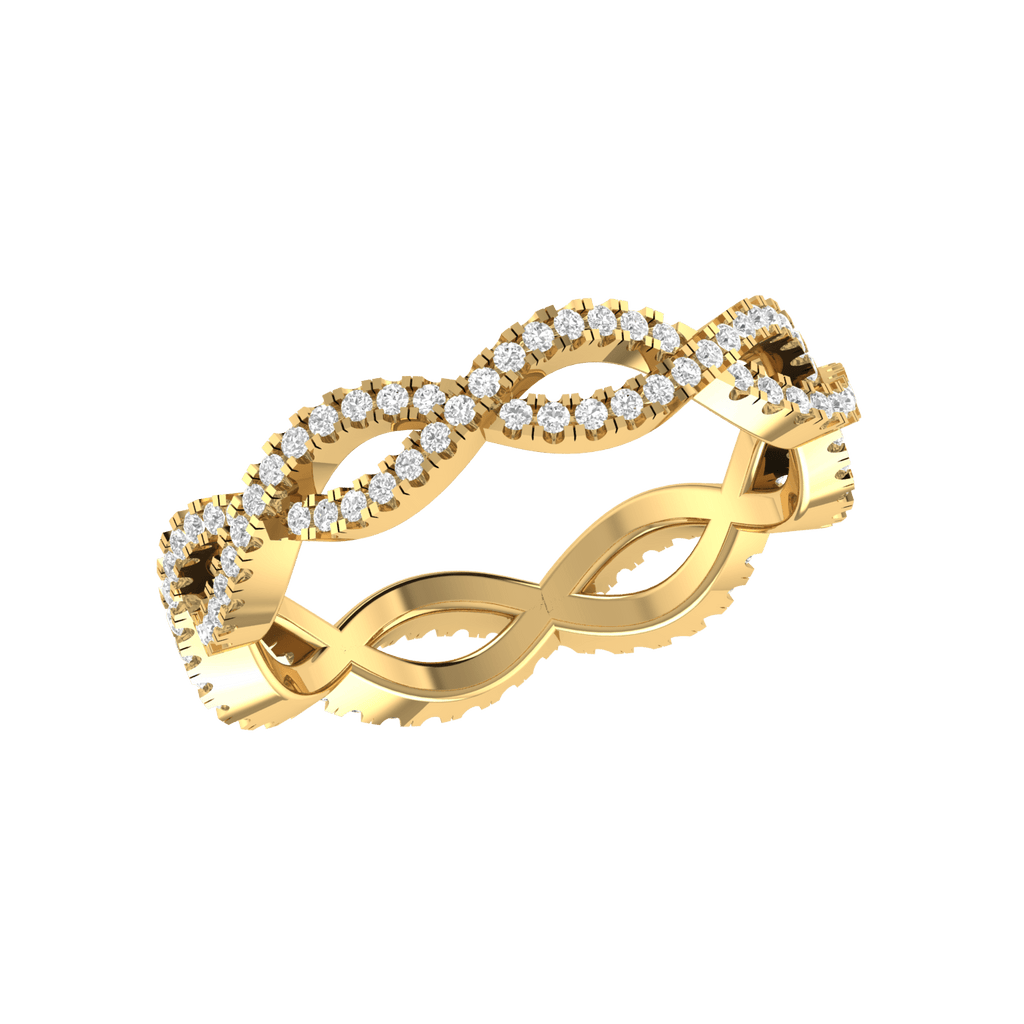 Jewelove™ Rings Twisted Yellow Gold Diamond Wedding Ring JL AU RD RN 9280Y