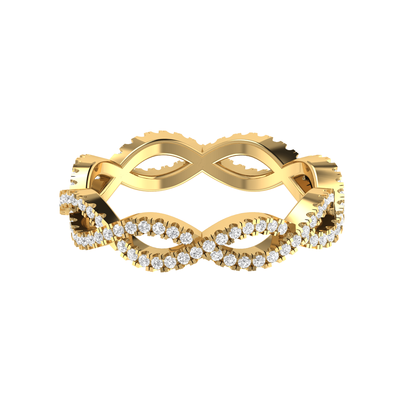 Jewelove™ Rings Twisted Yellow Gold Diamond Wedding Ring JL AU RD RN 9280Y