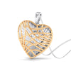 Jewelove™ Pendants Unique Platinum & Rose Gold Heart Pendant with Diamonds JL PT P 8102