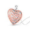 Perspective Platinum of Rose Heart Pendant with Diamonds JL PT P 8102