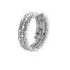 Jewelove™ Rings Women's Band only Unique Textured Japanese 3 Row Flexible Size Platinum Ring JL PT 1071