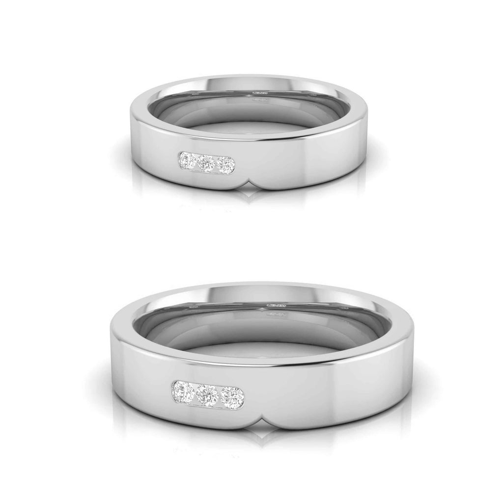 Jewelove™ Rings Both / SI IJ Unisex Platinum Diamond Couple Ring JL PT B-44
