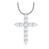 Jewelove™ Pendants SI IJ Unisex Platinum Diamond Cross Pendant JL PT P PF RD 100