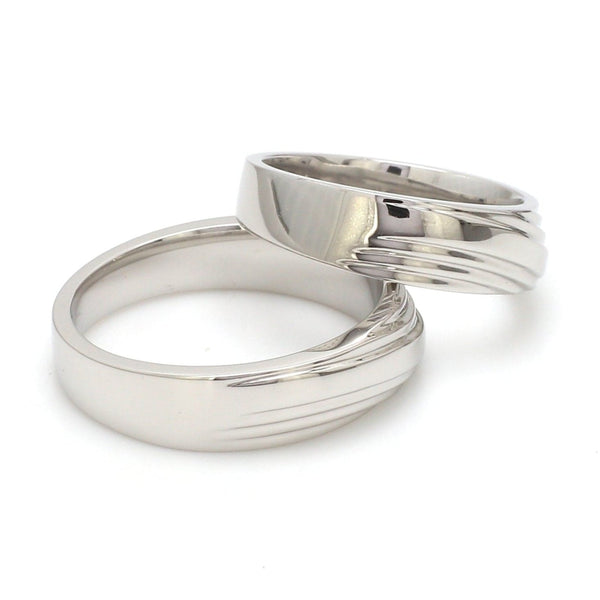 Jewelove™ Rings Unisex Platinum Plain Couple Rings JL PT 1153